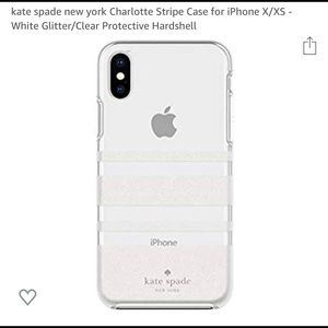 Kate Spade iPhone X / XS case clear white glitter